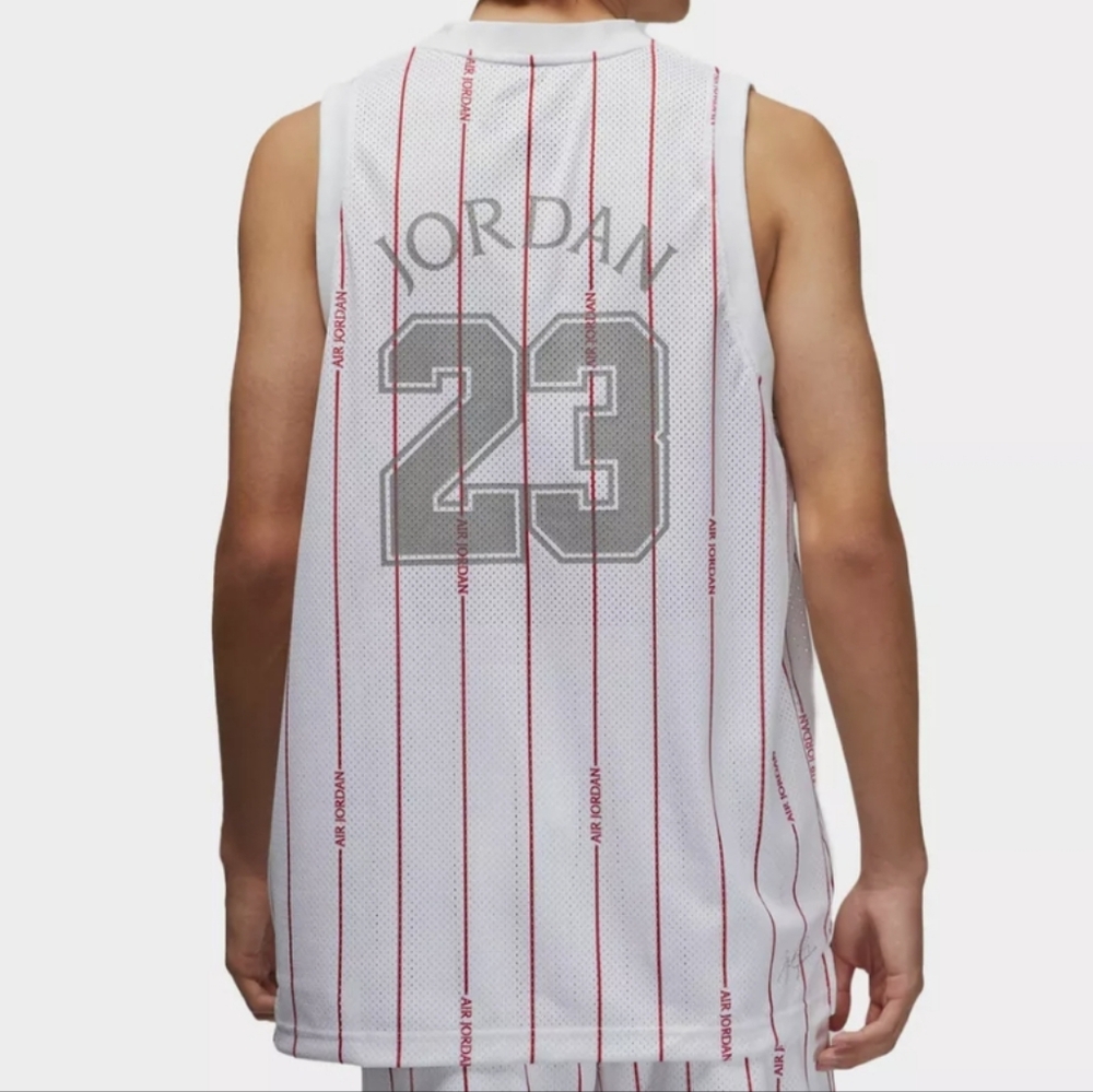 NWT Men's Jordan Pinstripe Tank Top with Crew Neck and Relaxed Fit - Picture 8 of 9